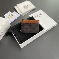 1:1 Replica Celine Compact Wallet with Triomphe Coin Knockoff
