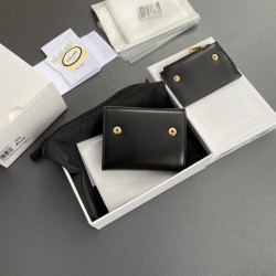 1:1 Replica Celine Compact Wallet with Triomphe Coin Purse Black Knockoff