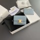 1:1 Replica Celine Compact Wallet with Triomphe Coin Purse Blue Knockoff