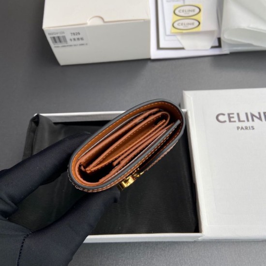 1:1 Replica Celine Small Flap Wallet Triomphe Calfskin Knockoff