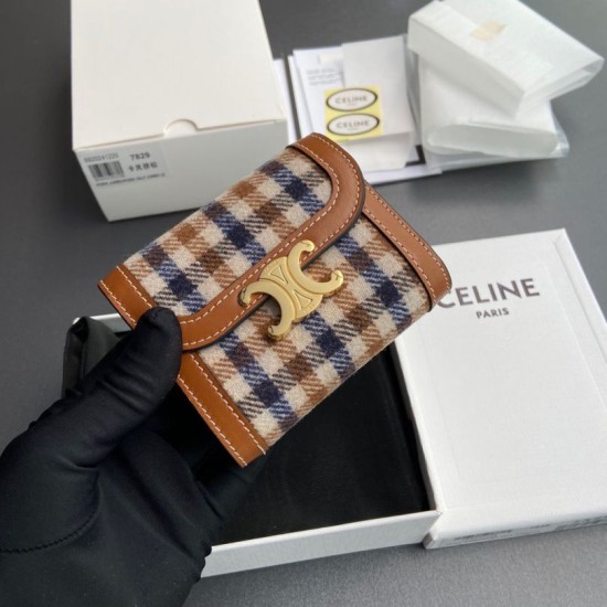 1:1 Replica Celine Small Flap Wallet Triomphe Calfskin Knockoff