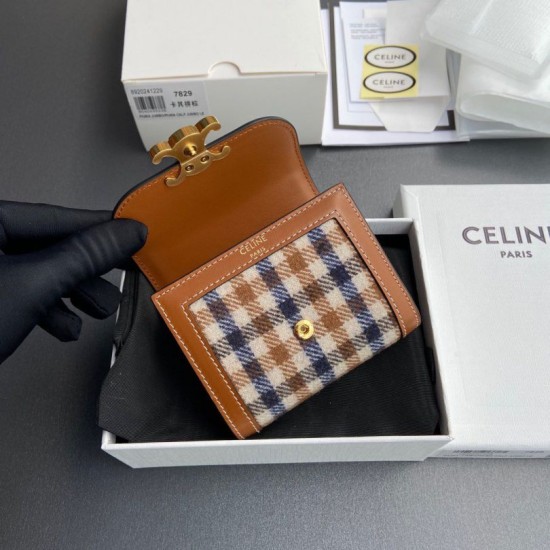 1:1 Replica Celine Small Flap Wallet Triomphe Calfskin Knockoff