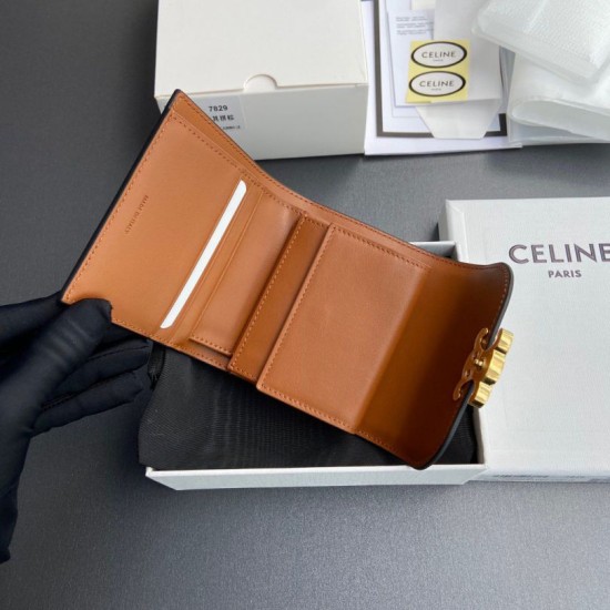 1:1 Replica Celine Small Flap Wallet Triomphe Calfskin Knockoff