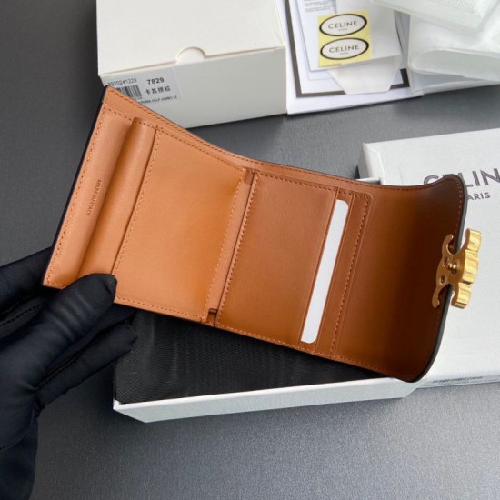 1:1 Replica Celine Small Flap Wallet Triomphe Calfskin Knockoff