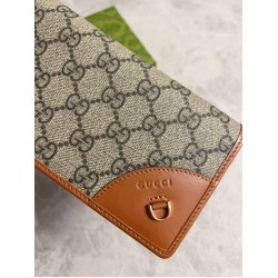 1:1 Replica Gucci Continental Wallet with GG Emblem 821802 Brown Knockoff