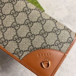 AAA Replica Gucci Continental Wallet with GG Emblem 821802 Brown 1:1 Replica Gucci Continental Wallet with GG Emblem 821802 Brown Knockoff