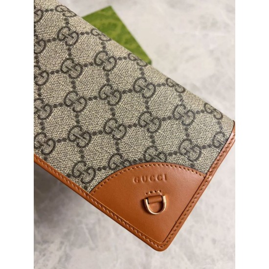 1:1 Replica Gucci Continental Wallet with GG Emblem 821802 Brown Knockoff
