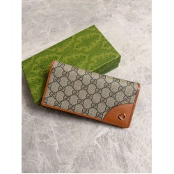 1:1 Replica Gucci Continental Wallet with GG Emblem 821802 Brown Knockoff