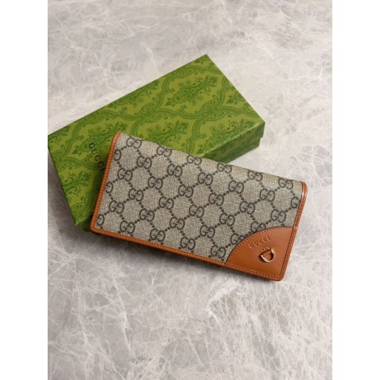 1:1 Replica Gucci Continental Wallet with GG Emblem 821802 Brown Knockoff
