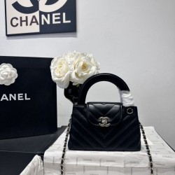 1:1 Replica Chanel AS4416 Kelly Nano Tote Bag Black Calfskin Knockoff
