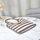 1:1 Replica Miu Miu Ivy striped canvas and leather shoulder bag 5BG231 light coffee Knockoff