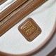 1:1 Replica Miu Miu Ivy striped canvas and leather shoulder bag 5BG231 light coffee Knockoff