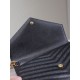 1:1 Replica YSL Saint Laurent Grain De Poudre Matelassé Chevron Envelope Clutch Black Knockoff
