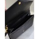 1:1 Replica YSL Saint Laurent Grain De Poudre Matelassé Chevron Envelope Clutch Black Knockoff