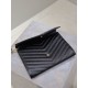1:1 Replica YSL Saint Laurent Grain De Poudre Matelassé Chevron Envelope Clutch Black Knockoff