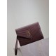 1:1 Replica YSL Saint Laurent Grain De Poudre Matelassé Chevron Envelope Clutch Burgundy Knockoff
