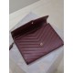 1:1 Replica YSL Saint Laurent Grain De Poudre Matelassé Chevron Envelope Clutch Burgundy Knockoff