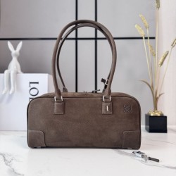 1:1 Replica Loewe Amazona 31 Grained Nubuck Shoulder Bag Brown Knockoff