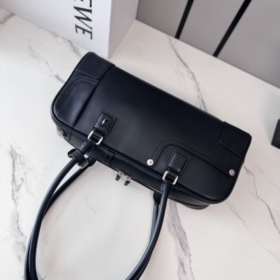 AAA Replica Loewe Amazona 31 Grained Nubuck Shoulder Bag Black 1:1 Replica Loewe Amazona 31 Grained Nubuck Shoulder Bag Black Knockoff