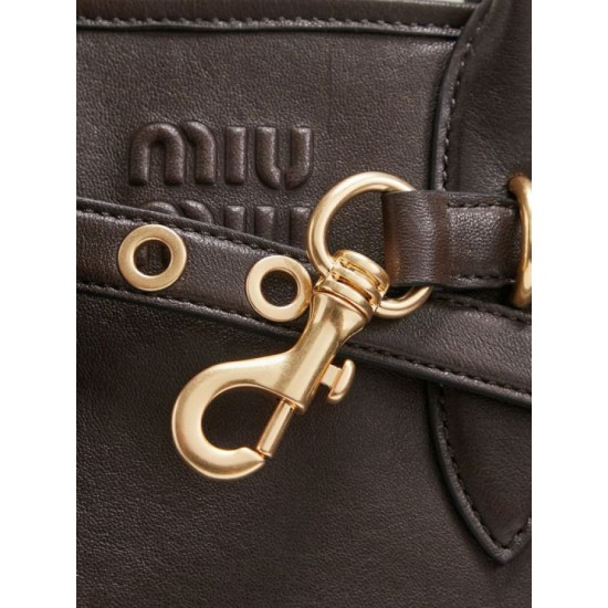 AAA Replica Miu Miu Adventure Leather Tote Bag 5BA292 Coffee 1:1 Replica Miu Miu Adventure Leather Tote Bag 5BA292 Coffee Knockoff