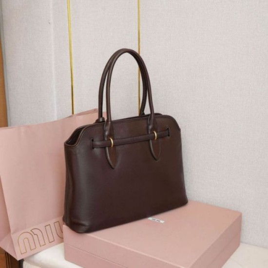 AAA Replica Miu Miu Adventure Nappa Tote Bag Brown 1:1 Replica Miu Miu Adventure Nappa Tote Bag Brown Knockoff