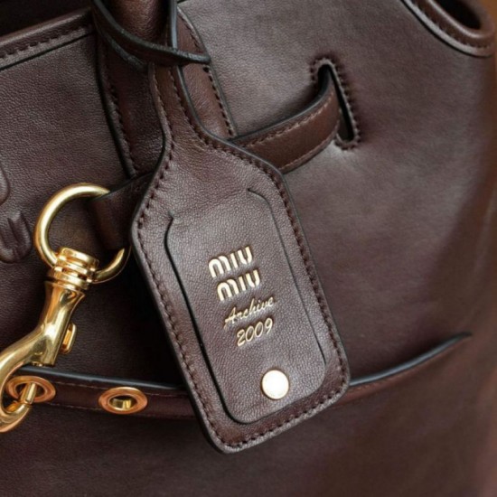 AAA Replica Miu Miu Adventure Nappa Tote Bag Brown 1:1 Replica Miu Miu Adventure Nappa Tote Bag Brown Knockoff