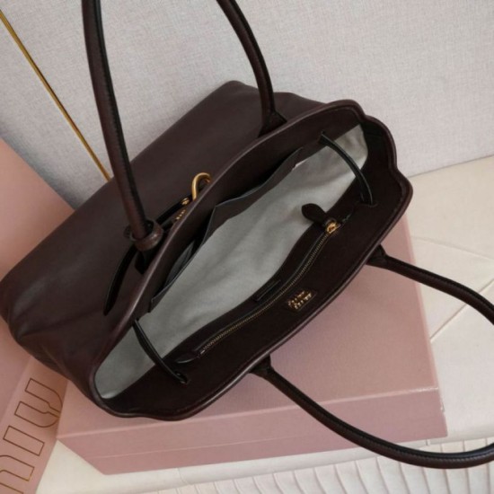 AAA Replica Miu Miu Adventure Nappa Tote Bag Brown 1:1 Replica Miu Miu Adventure Nappa Tote Bag Brown Knockoff