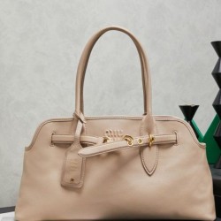 1:1 Replica Miu Miu Adventure Nappa Tote Bag 5BG310 Cream Knockoff