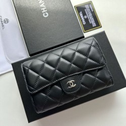 1:1 Replica Chanel Timeless/Classique Wallet Quilted Leather Black Knockoff