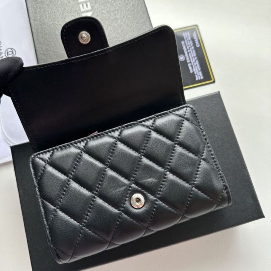 1:1 Replica Chanel Timeless/Classique Wallet Quilted Leather Black Knockoff