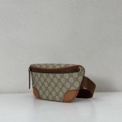 1:1 Replica Small Bum Bag Gucci Men's GG Emblem 821165 Brown Knockoff