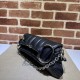 1:1 Replica Gucci Horsebit Chain Crossbody Bag GG Canvas 764255 Black Knockoff