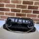 1:1 Replica Gucci Horsebit Chain Crossbody Bag GG Canvas 764255 Black Knockoff