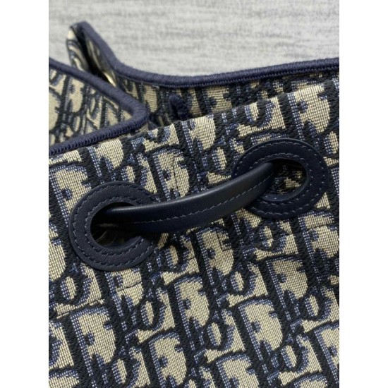 AAA Replica Dior Small/Large Dior Oblique Blue Jacquard Shopping Bag 1:1 Replica Dior Small/Large Dior Oblique Blue Jacquard Shopping Bag Knockoff