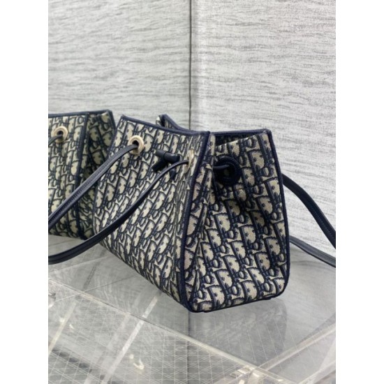 AAA Replica Dior Small/Large Dior Oblique Blue Jacquard Shopping Bag 1:1 Replica Dior Small/Large Dior Oblique Blue Jacquard Shopping Bag Knockoff