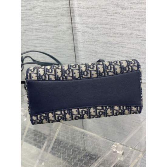 AAA Replica Dior Small/Large Dior Oblique Blue Jacquard Shopping Bag 1:1 Replica Dior Small/Large Dior Oblique Blue Jacquard Shopping Bag Knockoff
