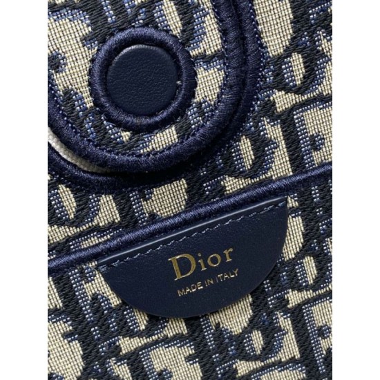 AAA Replica Dior Small/Large Dior Oblique Blue Jacquard Shopping Bag 1:1 Replica Dior Small/Large Dior Oblique Blue Jacquard Shopping Bag Knockoff