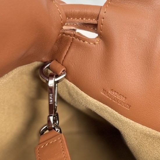 AAA Replica Loewe Flamenco Drawstring Clutch Bag in Brown 1:1 Replica Loewe Flamenco Drawstring Clutch Bag in Brown Knockoff