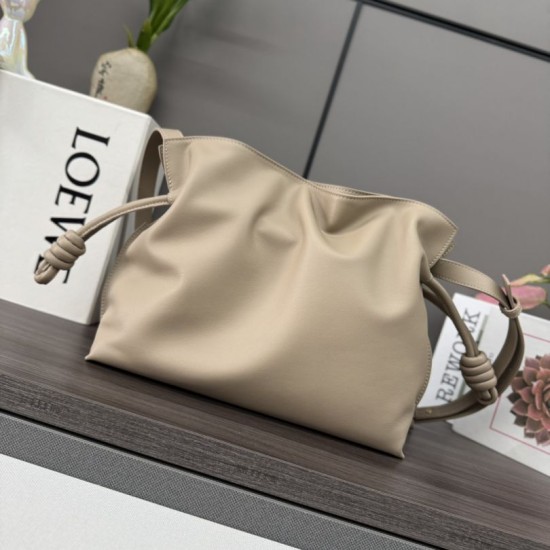 AAA Replica Loewe Flamenco Drawstring Clutch Bag in Beige 1:1 Replica Loewe Flamenco Drawstring Clutch Bag in Beige Knockoff