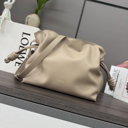 1:1 Replica Loewe Flamenco Drawstring Clutch Bag in Beige Knockoff