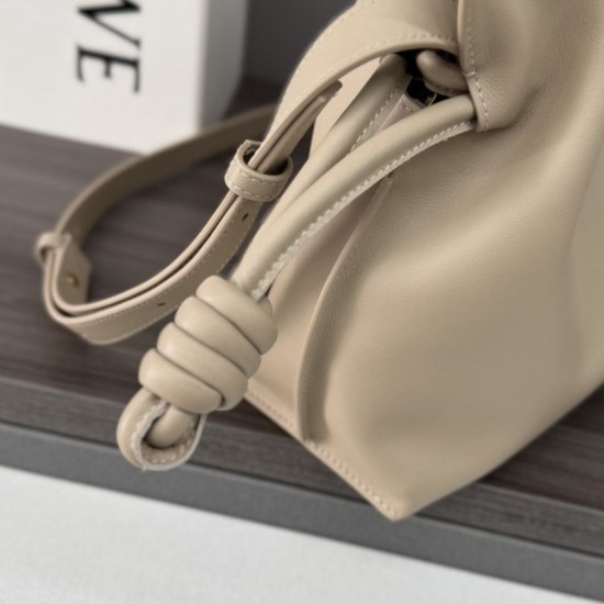 AAA Replica Loewe Flamenco Drawstring Clutch Bag in Beige 1:1 Replica Loewe Flamenco Drawstring Clutch Bag in Beige Knockoff