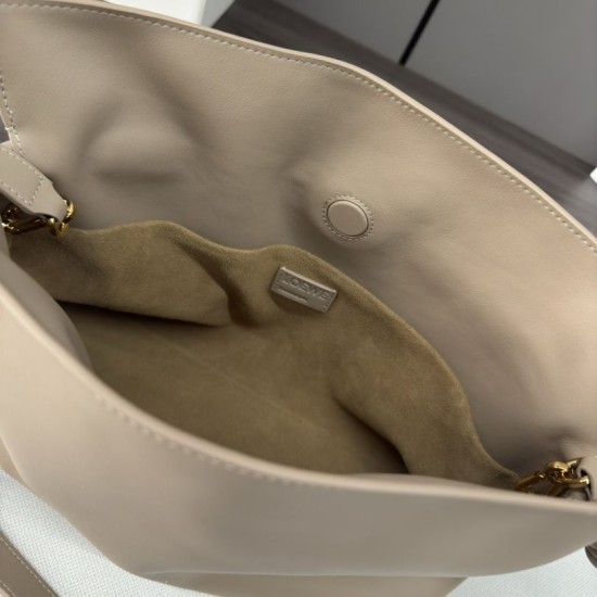 AAA Replica Loewe Flamenco Drawstring Clutch Bag in Beige 1:1 Replica Loewe Flamenco Drawstring Clutch Bag in Beige Knockoff