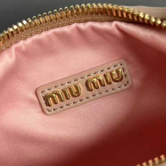 1:1 Replica Miu Miu Wander Matelasse Mini/Small Hobo Bag in Beige Knockoff