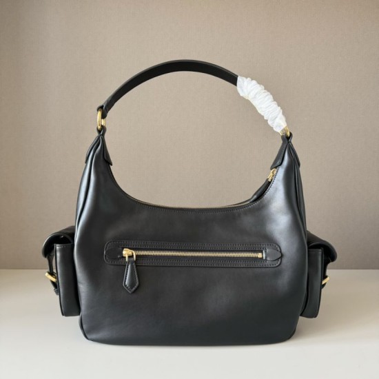 1:1 Replica Miu Miu Crossbody Bag Miu Pocket Nappa 5BC189 Black Knockoff