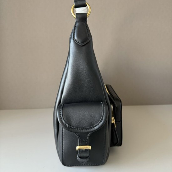 1:1 Replica Miu Miu Crossbody Bag Miu Pocket Nappa 5BC189 Black Knockoff