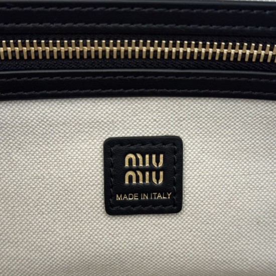 1:1 Replica Miu Miu Crossbody Bag Miu Pocket Nappa 5BC189 Black Knockoff