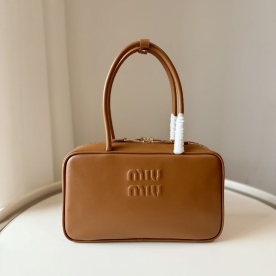 1:1 Replica Miu Miu Beau handbag 5BB172 Brown Knockoff