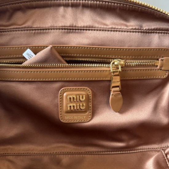 1:1 Replica Miu Miu Beau handbag 5BB172 Brown Knockoff