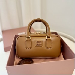 1:1 Replica Miu Miu Arcadie handbag 5BB142 Brown Knockoff