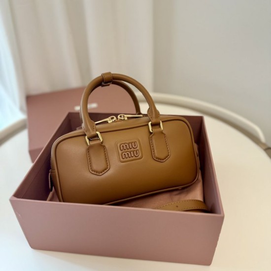AAA Replica Miu Miu Arcadie handbag 5BB142 Brown 1:1 Replica Miu Miu Arcadie handbag 5BB142 Brown Knockoff
